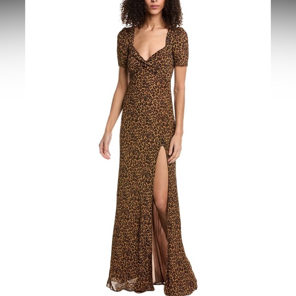 🆕 Lea Knot-Front Puff-Shoulder Maxi Dress - Picture 4 of 4